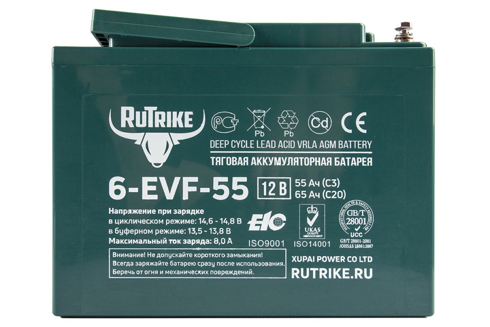 Тяговый аккумулятор RuTrike 6-EVF-55 