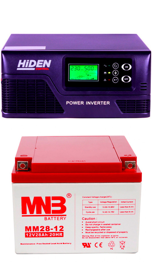 Комплект: источник бесперебойного питания Hiden Control HPS20-0612 + 1 аккумулятор 28 ампер