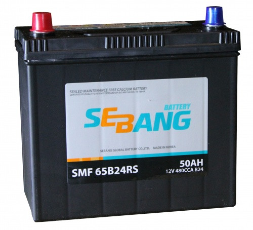 Аккумулятор SEBANG 50 А/ч (480А) SMF 65B24RS прямая полярность 