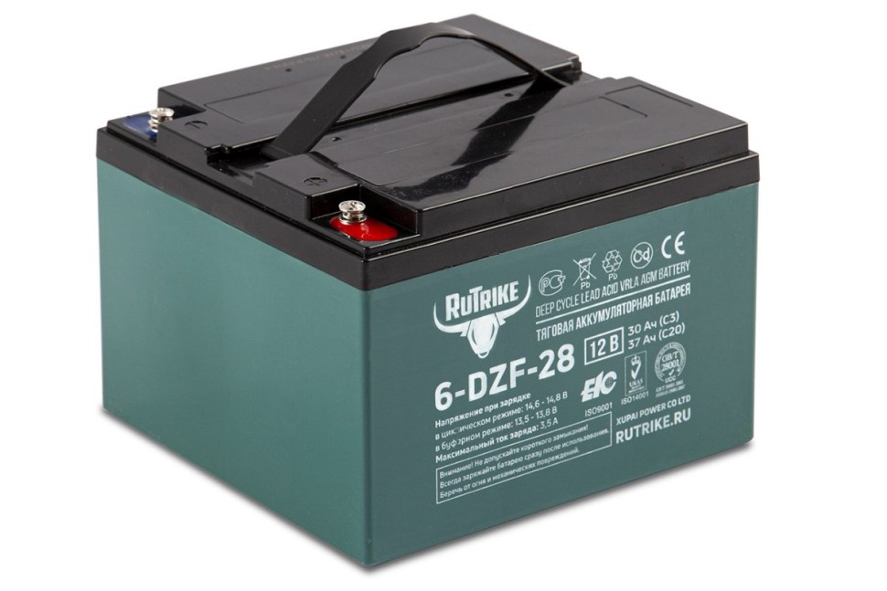 Тяговый аккумулятор RuTrike 6-DZM-28 (DZF)