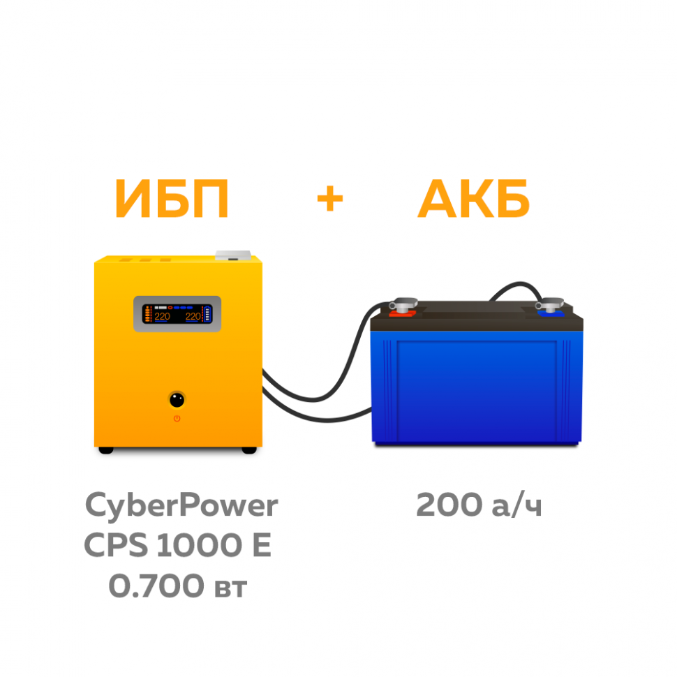 Комплект CyberPower CPS 1000 E + 1 АКБ 200 ач