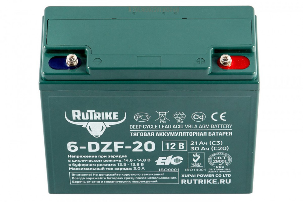 Тяговый аккумулятор RuTrike 6-DZF-20 