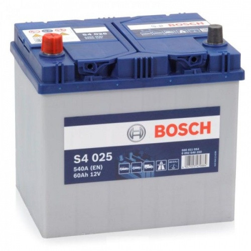 Аккумулятор BOSCH 60 A/ч (540А) S4025 высокий, обратная полярность