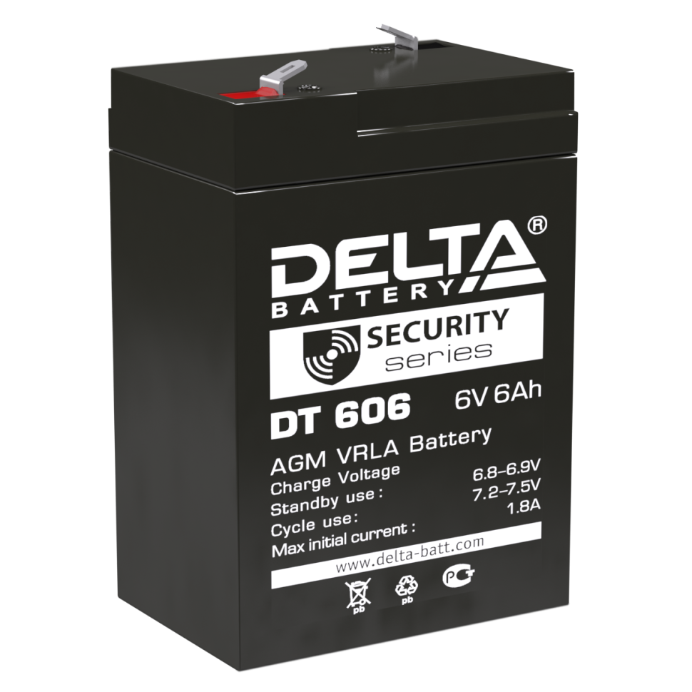 Аккумулятор 6 вольт 6 ампер - DELTA DT 606