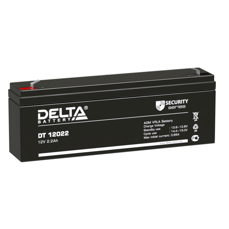 Аккумулятор 12 вольт 2.2 ампера - DELTA DT 12022