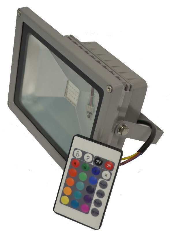 Светодиодный прожектор 10W RGB с пультом